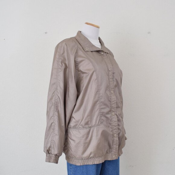 Vintage 90s Lightweight Windbreaker Iridescent Nylon Jacket by Haband/ size M - Picture 5 of 10